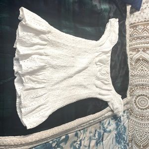 White mini off the shoulder dress